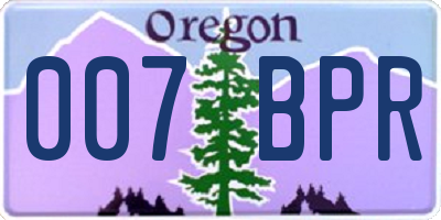OR license plate 007BPR