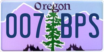 OR license plate 007BPS
