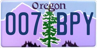 OR license plate 007BPY