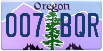 OR license plate 007BQR
