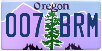 OR license plate 007BRM