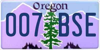 OR license plate 007BSE