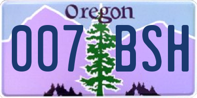 OR license plate 007BSH