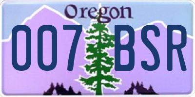 OR license plate 007BSR