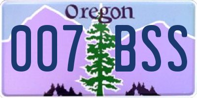 OR license plate 007BSS