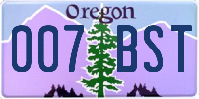 OR license plate 007BST