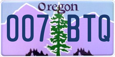 OR license plate 007BTQ