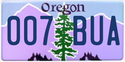 OR license plate 007BUA