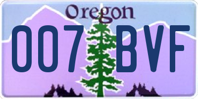 OR license plate 007BVF