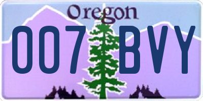 OR license plate 007BVY
