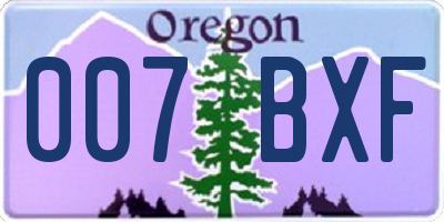OR license plate 007BXF
