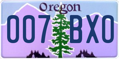 OR license plate 007BXO