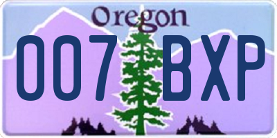 OR license plate 007BXP