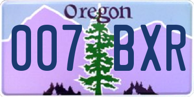 OR license plate 007BXR