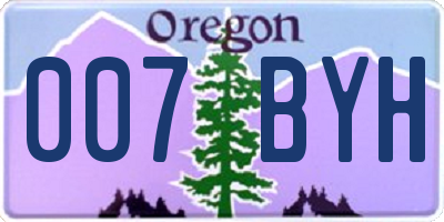 OR license plate 007BYH