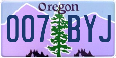 OR license plate 007BYJ