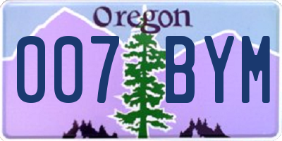 OR license plate 007BYM