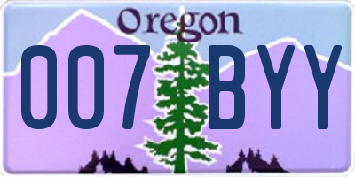 OR license plate 007BYY