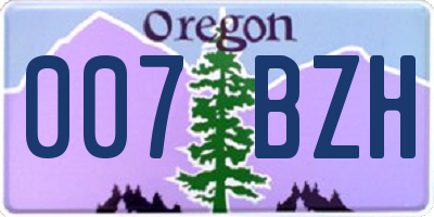 OR license plate 007BZH