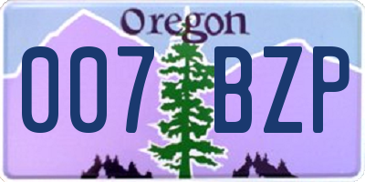 OR license plate 007BZP
