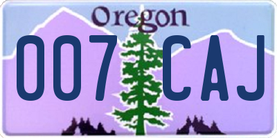 OR license plate 007CAJ