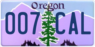 OR license plate 007CAL
