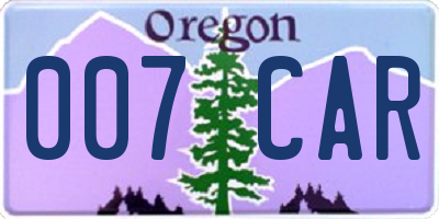 OR license plate 007CAR