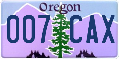 OR license plate 007CAX