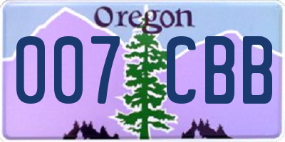 OR license plate 007CBB