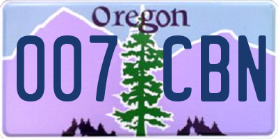 OR license plate 007CBN