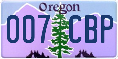 OR license plate 007CBP