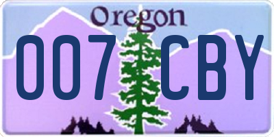 OR license plate 007CBY
