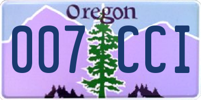 OR license plate 007CCI