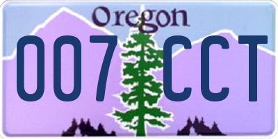 OR license plate 007CCT