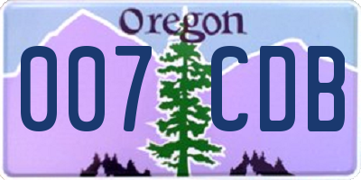 OR license plate 007CDB