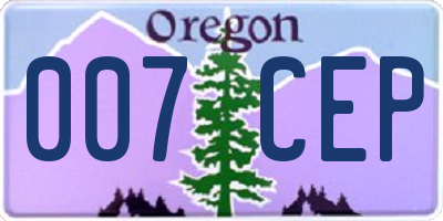 OR license plate 007CEP