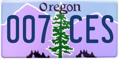 OR license plate 007CES
