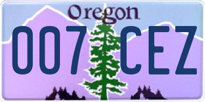 OR license plate 007CEZ