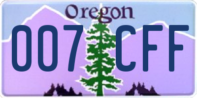 OR license plate 007CFF