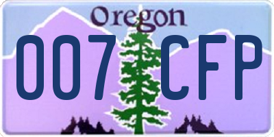 OR license plate 007CFP