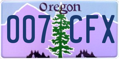 OR license plate 007CFX