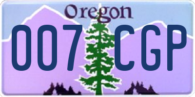 OR license plate 007CGP