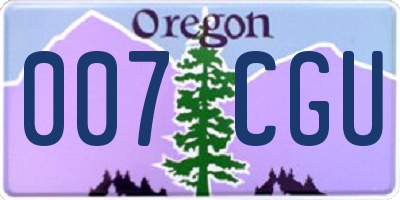 OR license plate 007CGU