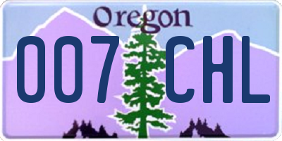 OR license plate 007CHL