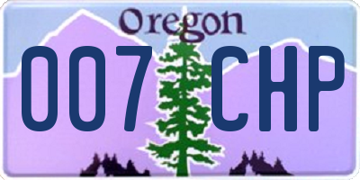 OR license plate 007CHP