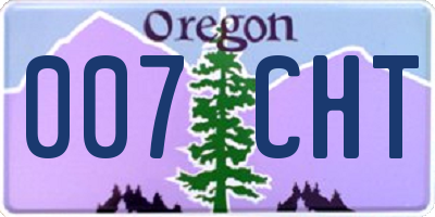 OR license plate 007CHT