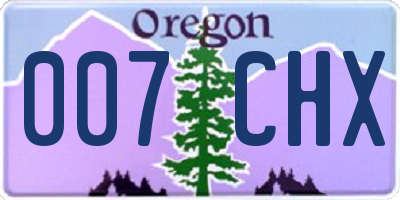 OR license plate 007CHX