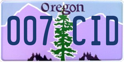 OR license plate 007CID