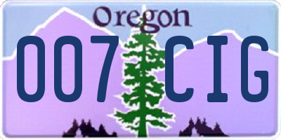 OR license plate 007CIG