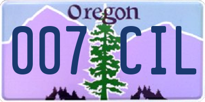 OR license plate 007CIL